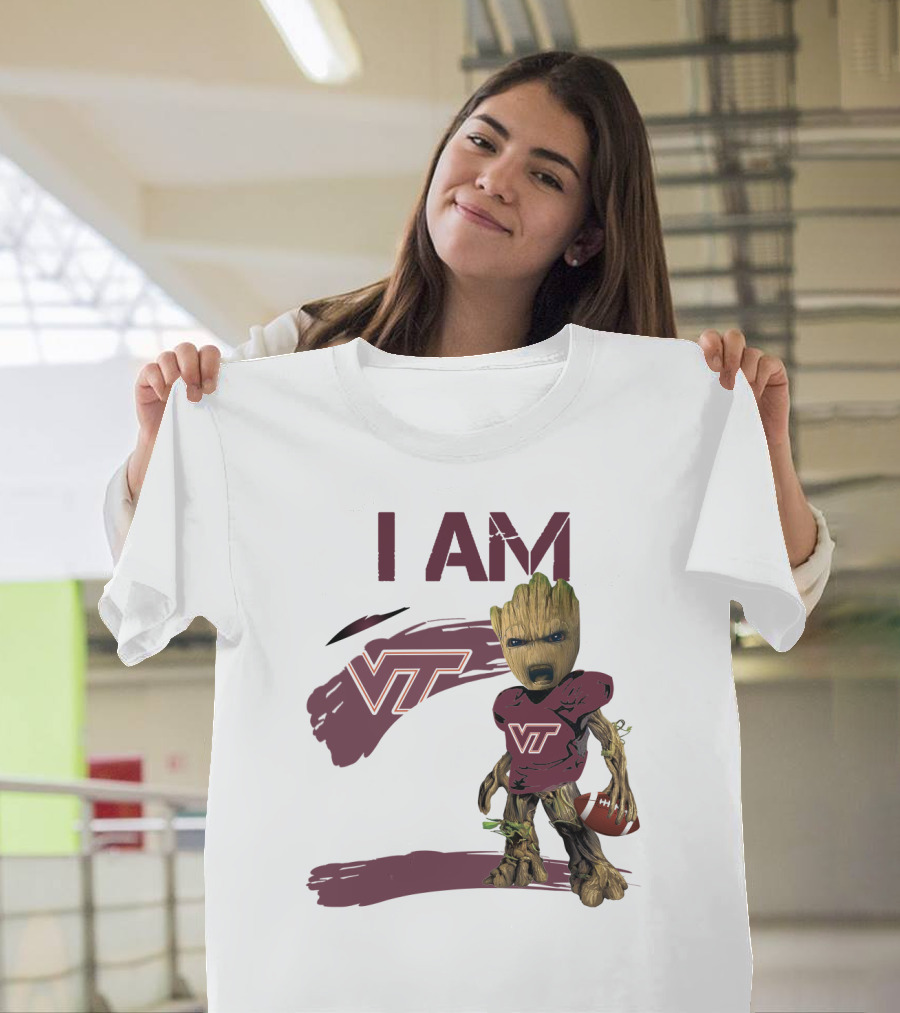 I Am Groot VT Football Hokies Baby Groot T-Shirt