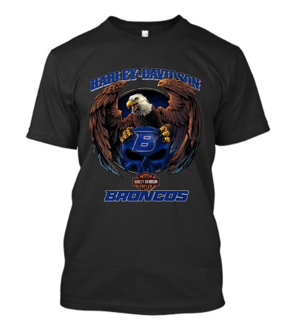 Harley Davidson Motor Cycles Broncos Boise State V6 Ncaa T-Shirt