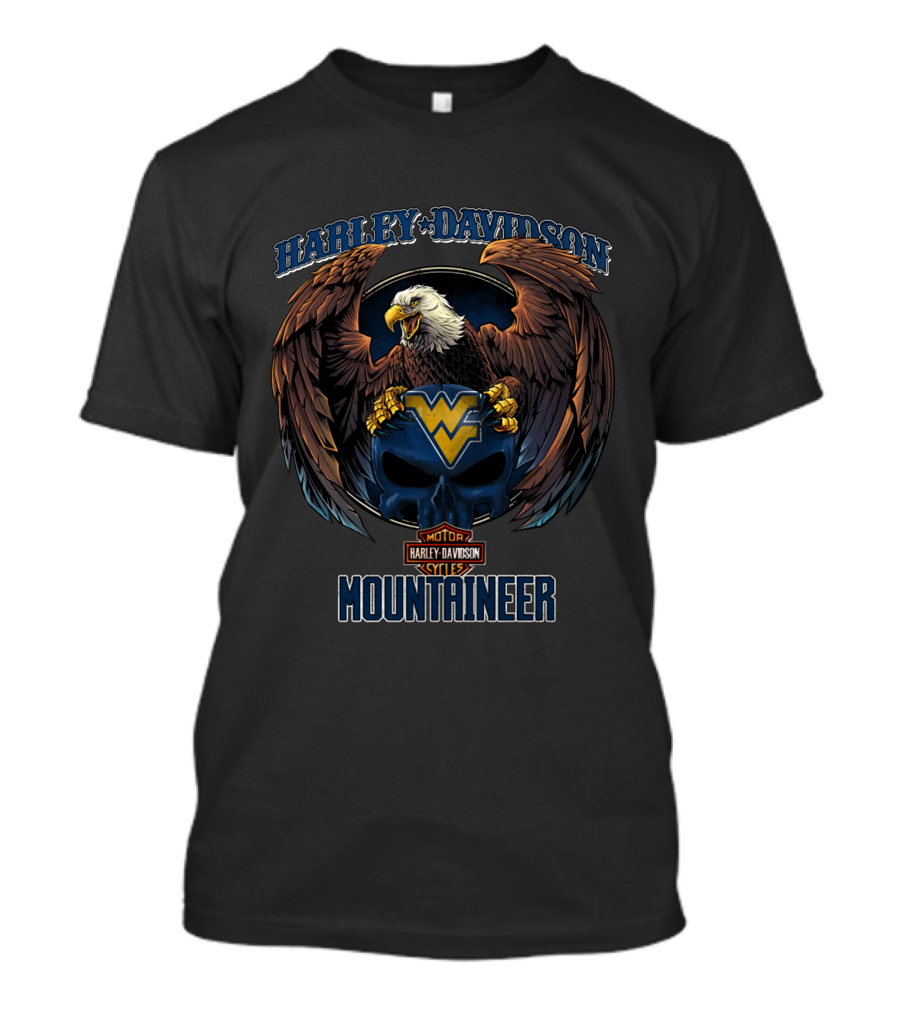 Harley Davidson Motorcycles Mountaineer West Virginia Mountaineers Eagle T-Shirt