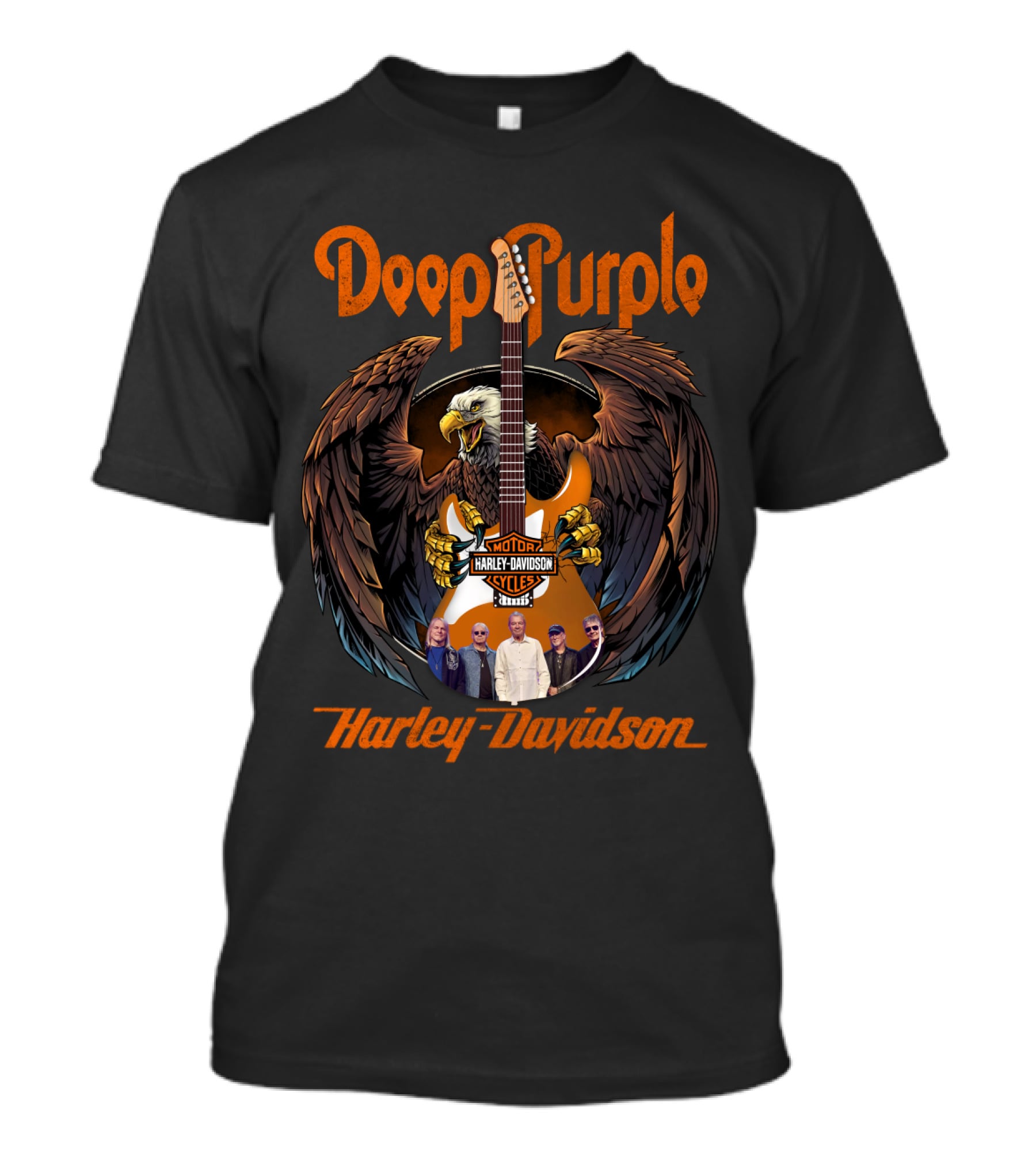 Deep Purple Harley Davidson Eagle Guitar Band Members T-Shirt