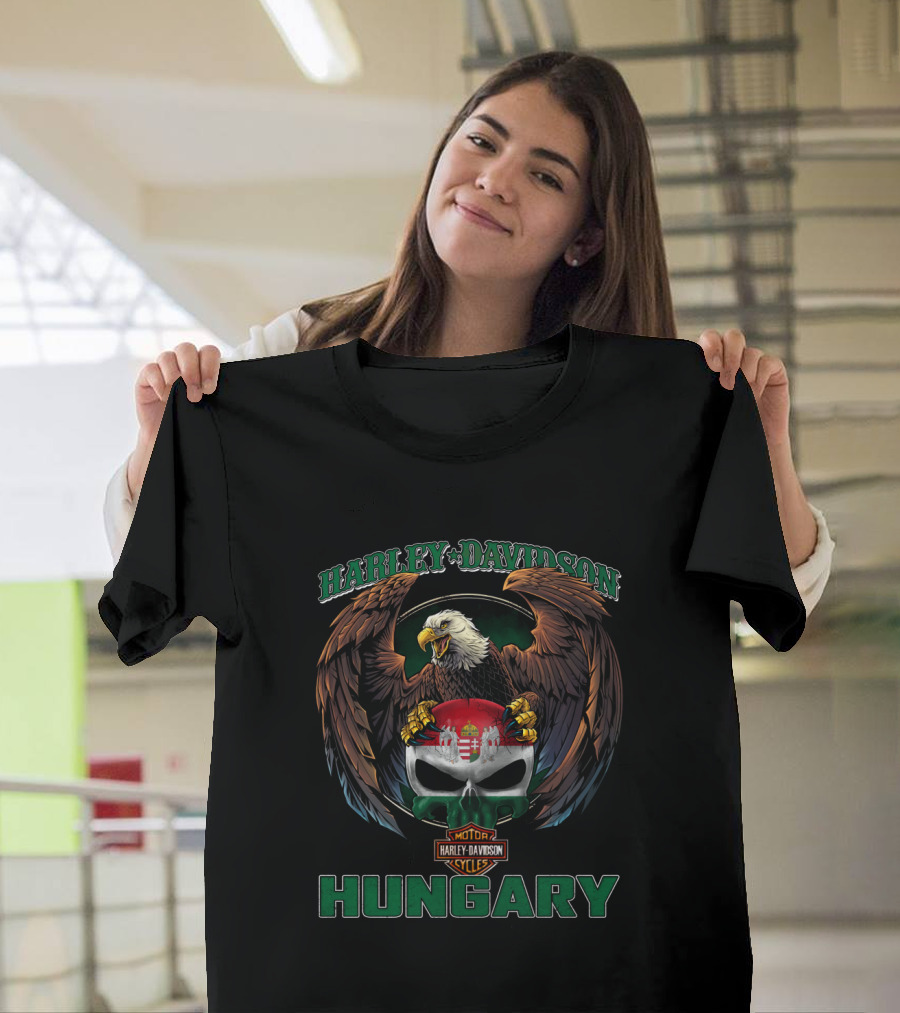 Harley Davidson Motor Cycles Eagle Hungary T-Shirt