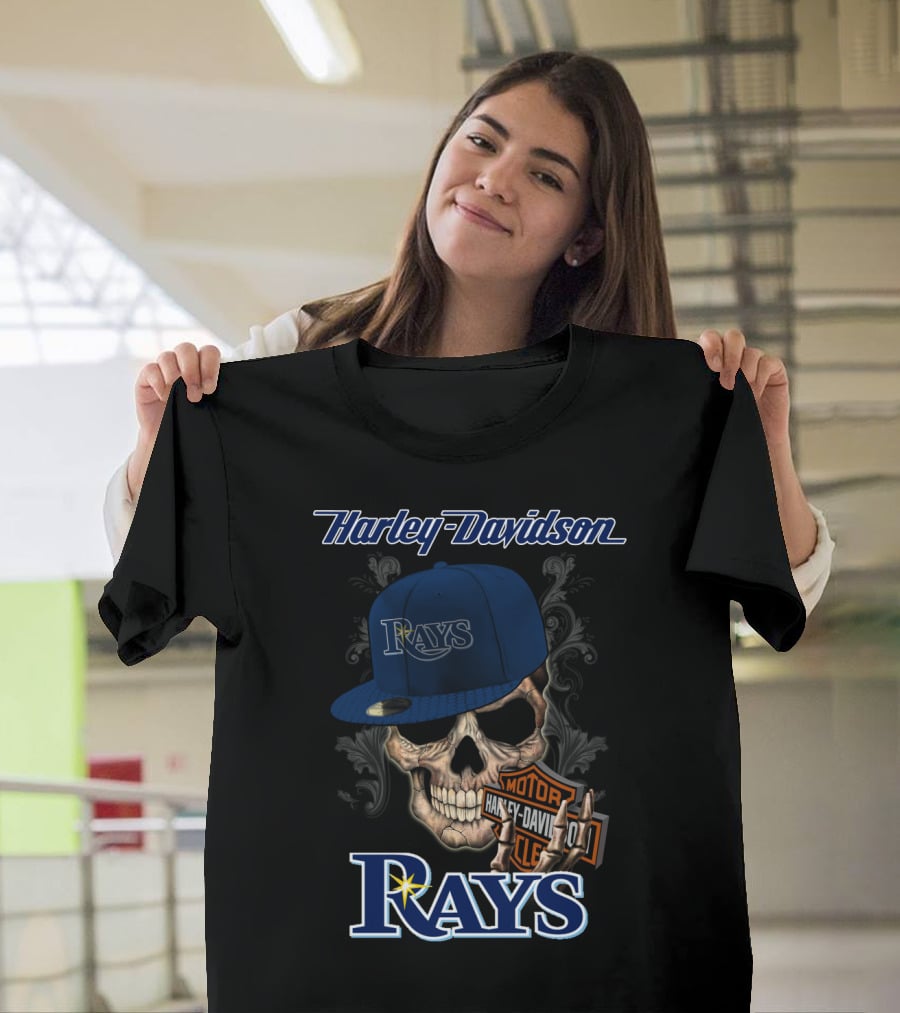Harley Davidson Skull Rays Tampa Bay T-Shirt