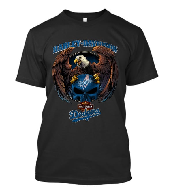 Harley Davidson Motor Los Angeles Dodgers Eagle T-Shirt