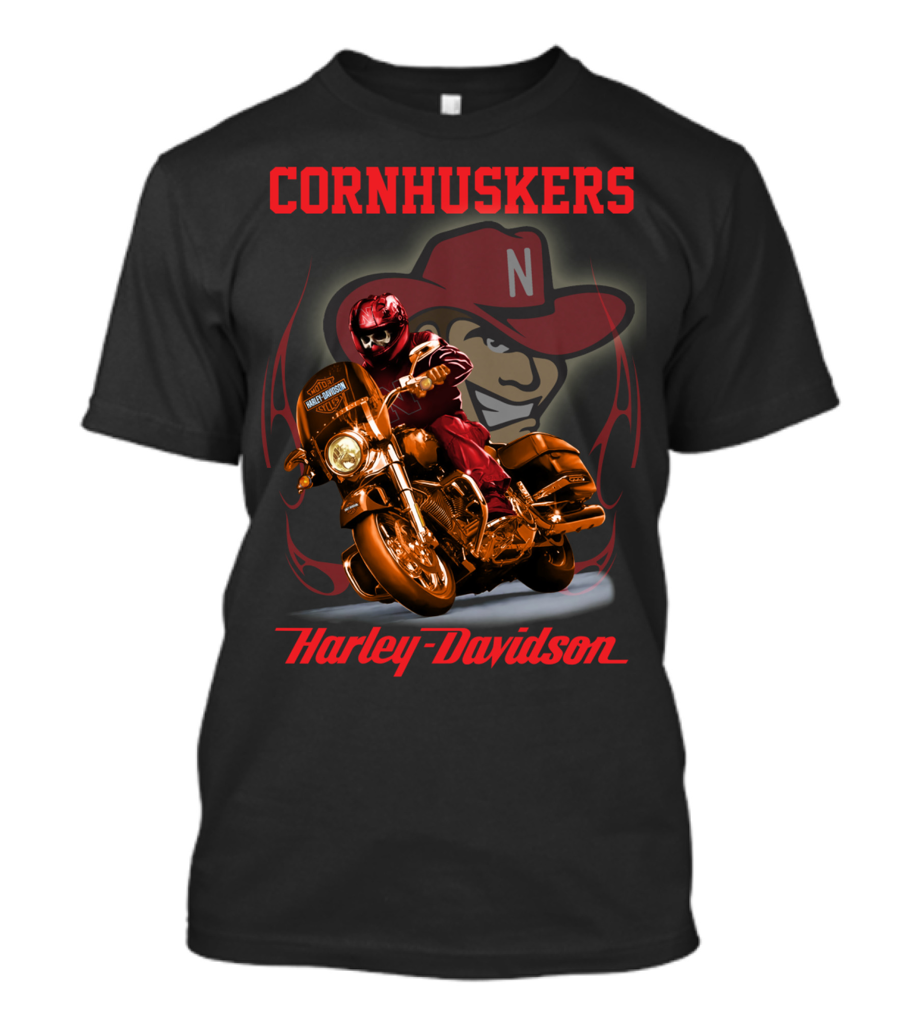 Cornhuskers Harley Davidson Nebraska Cornhuskers Rider T-Shirt