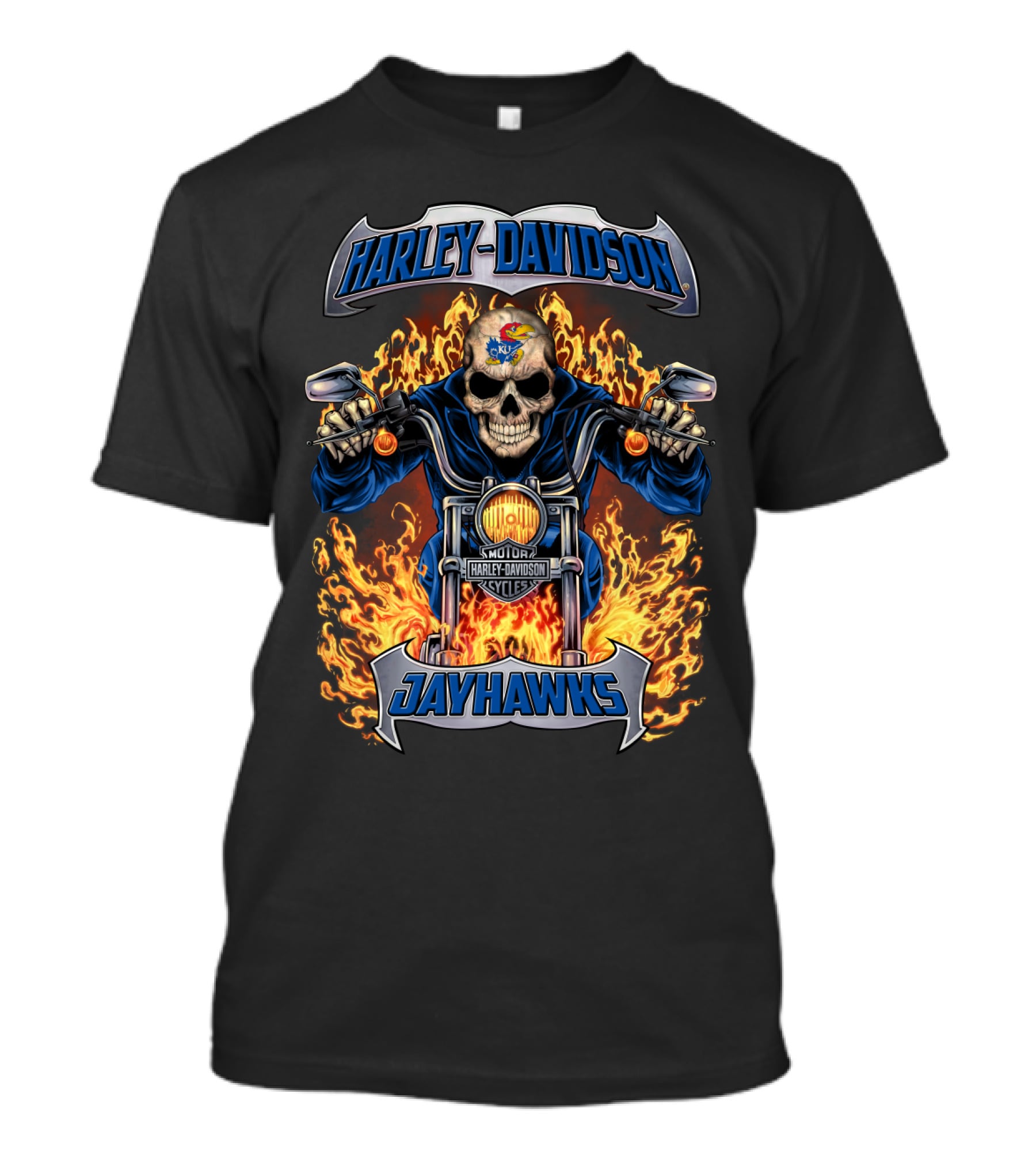 Harley Davidson Jayhawks Kansas Ncaa Hl1502 T-Shirt