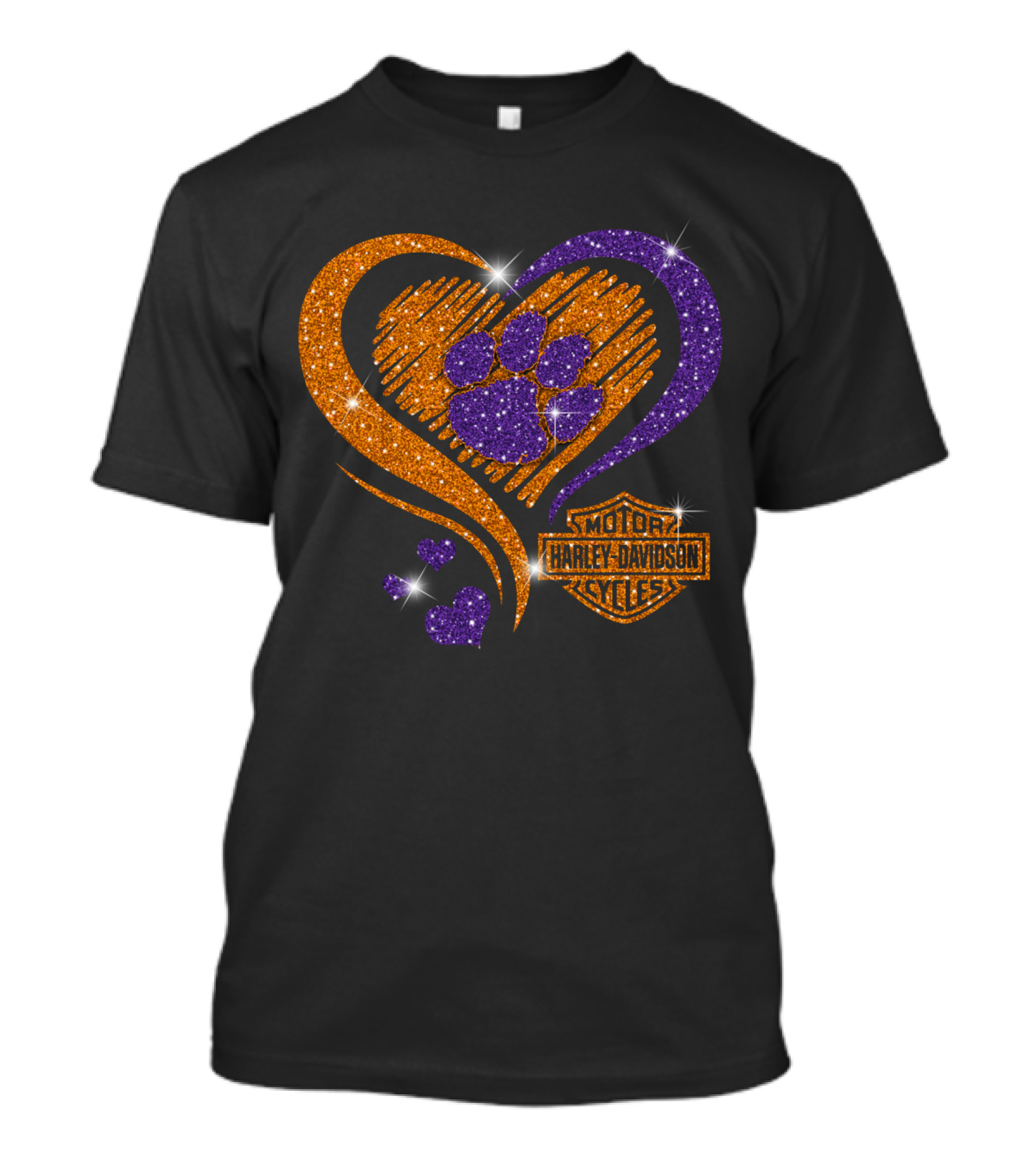 Clemson Tigers Heart Harley Davidson T-Shirt