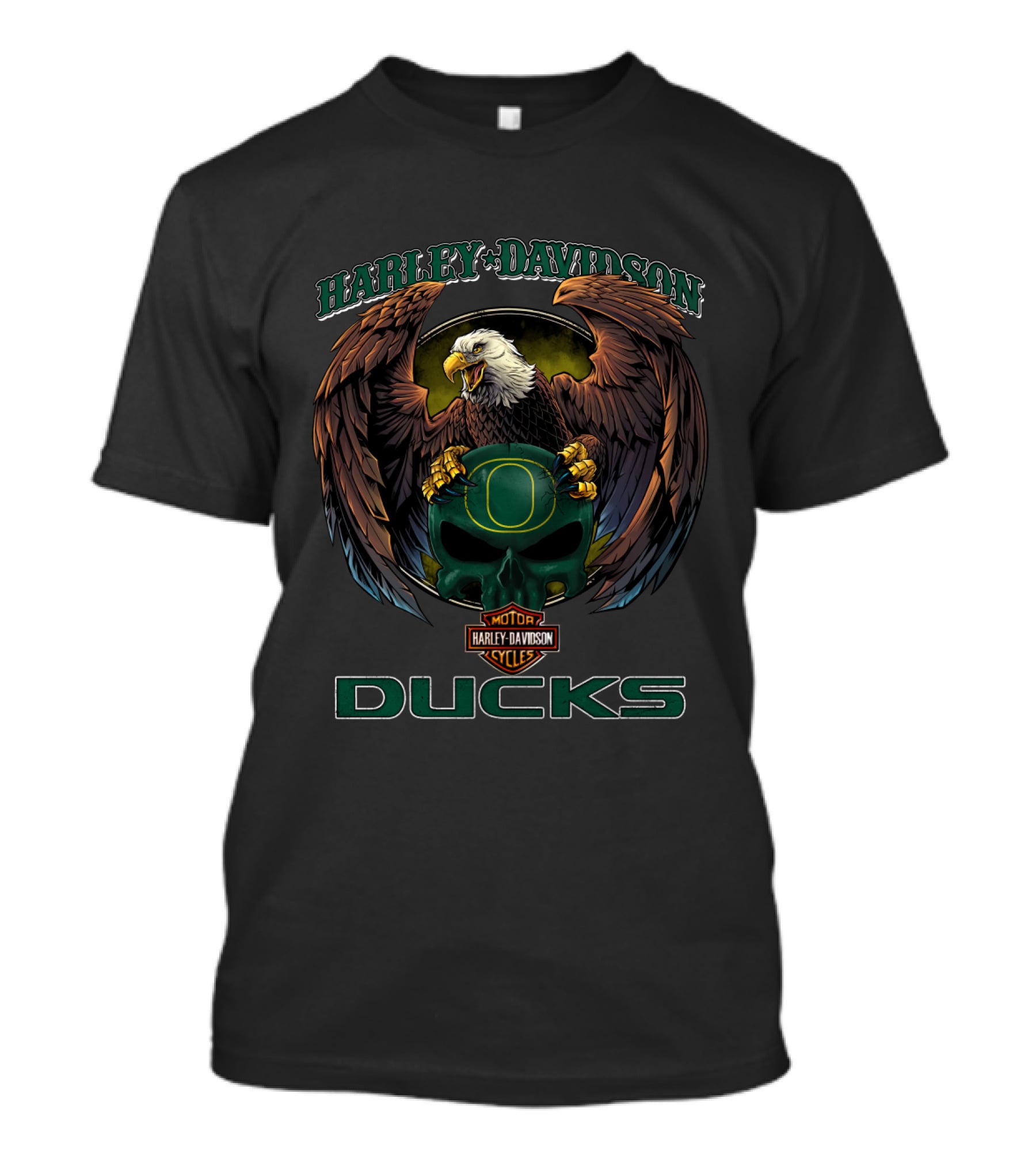 Harley Davidson Ducks Bald Eagle Motor Cycles Oregon T-Shirt