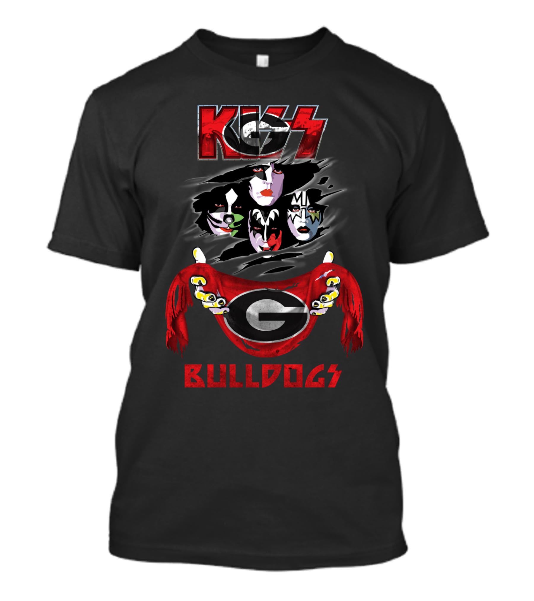 KISS Georgia Bulldogs Logo Fusion Fan T-Shirt