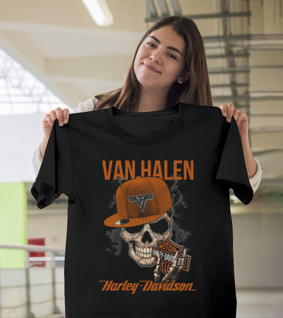 Van Halen Harley Davidson Skull Hat T-Shirt