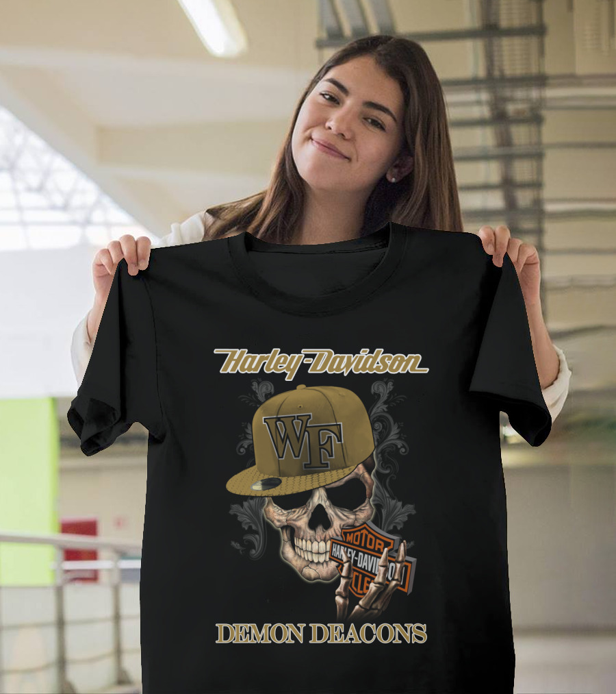Harley Davidson Wf Skull Motorcycles Demon Deacons T-Shirt