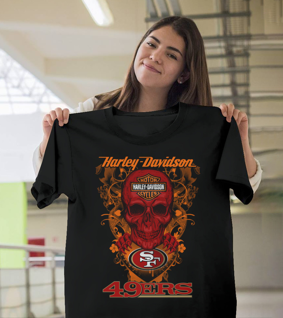 Harley Davidson San Francisco 49ers Skull T-Shirt