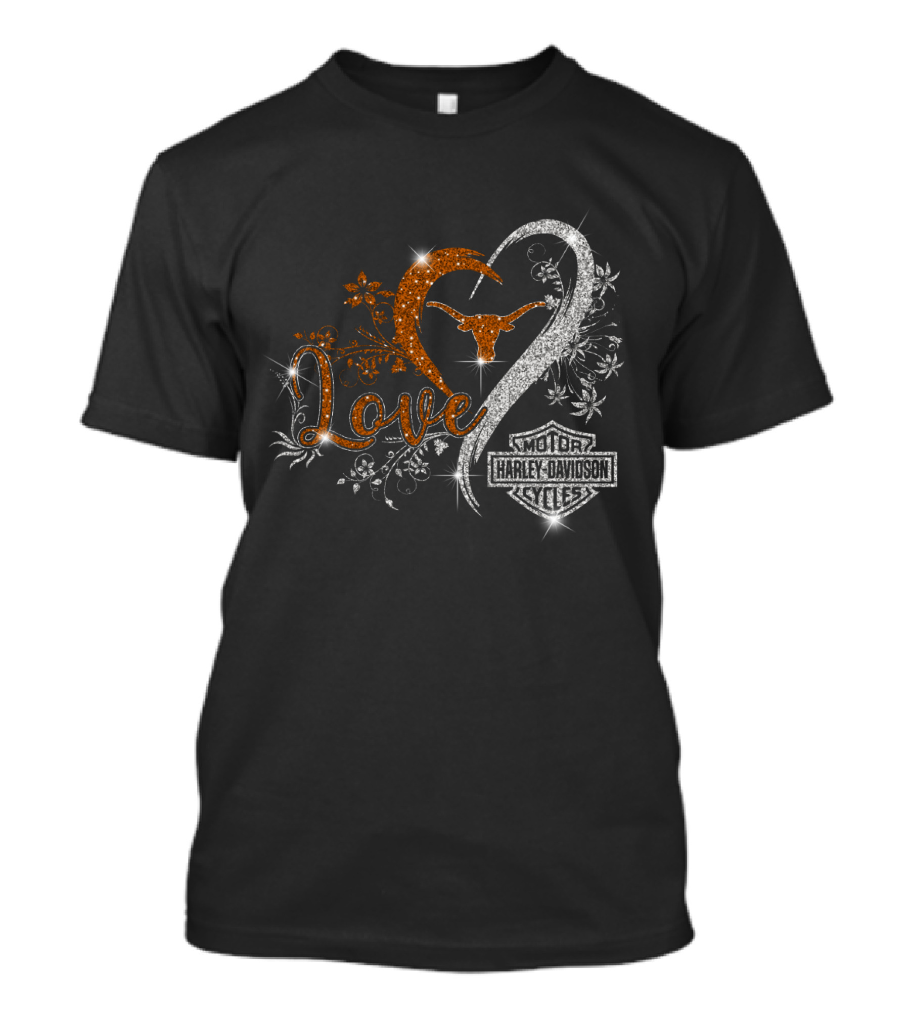 Love Na1 Texas Longhorns Motor Harley Davidson Cycles T-Shirt