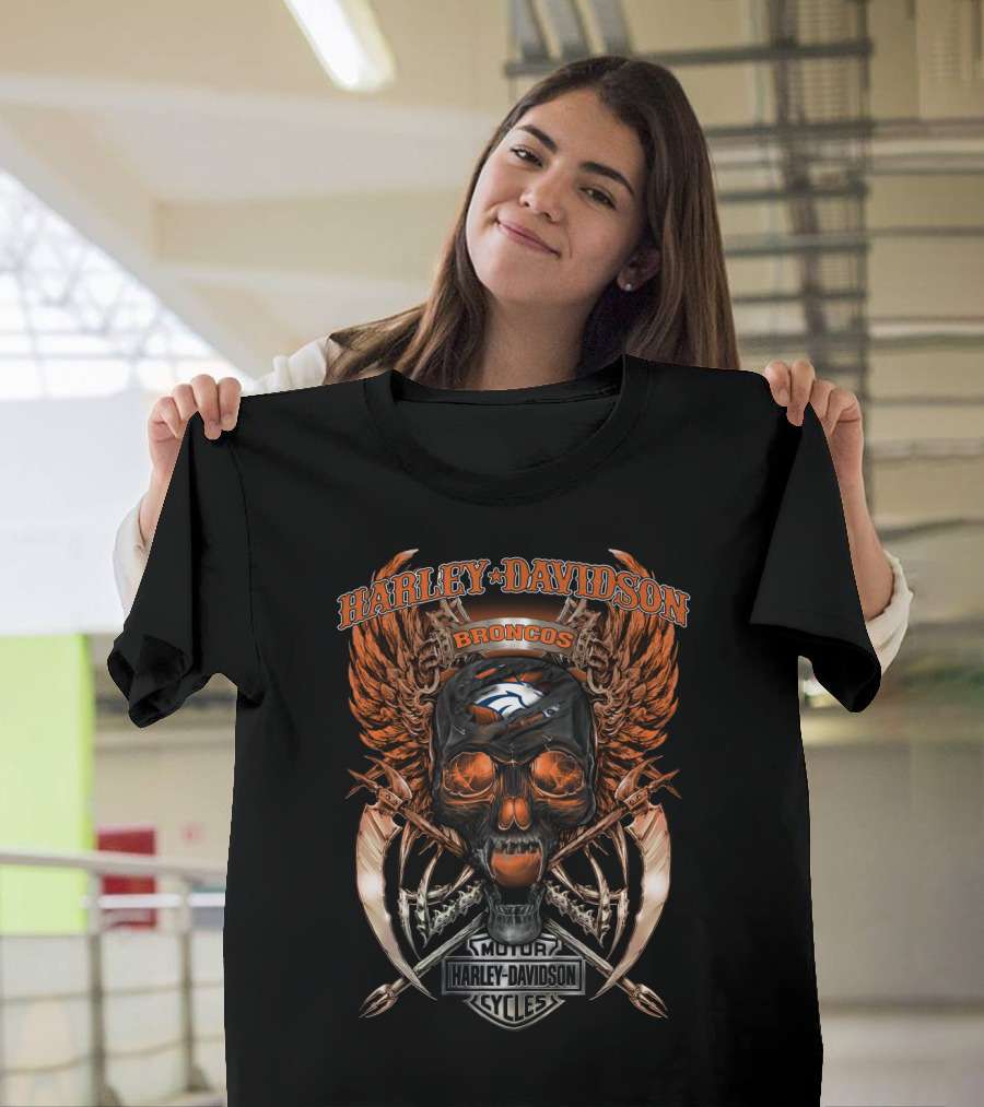 Harley Davidson Broncos Denver Motor Cycles V18Hl T-Shirt