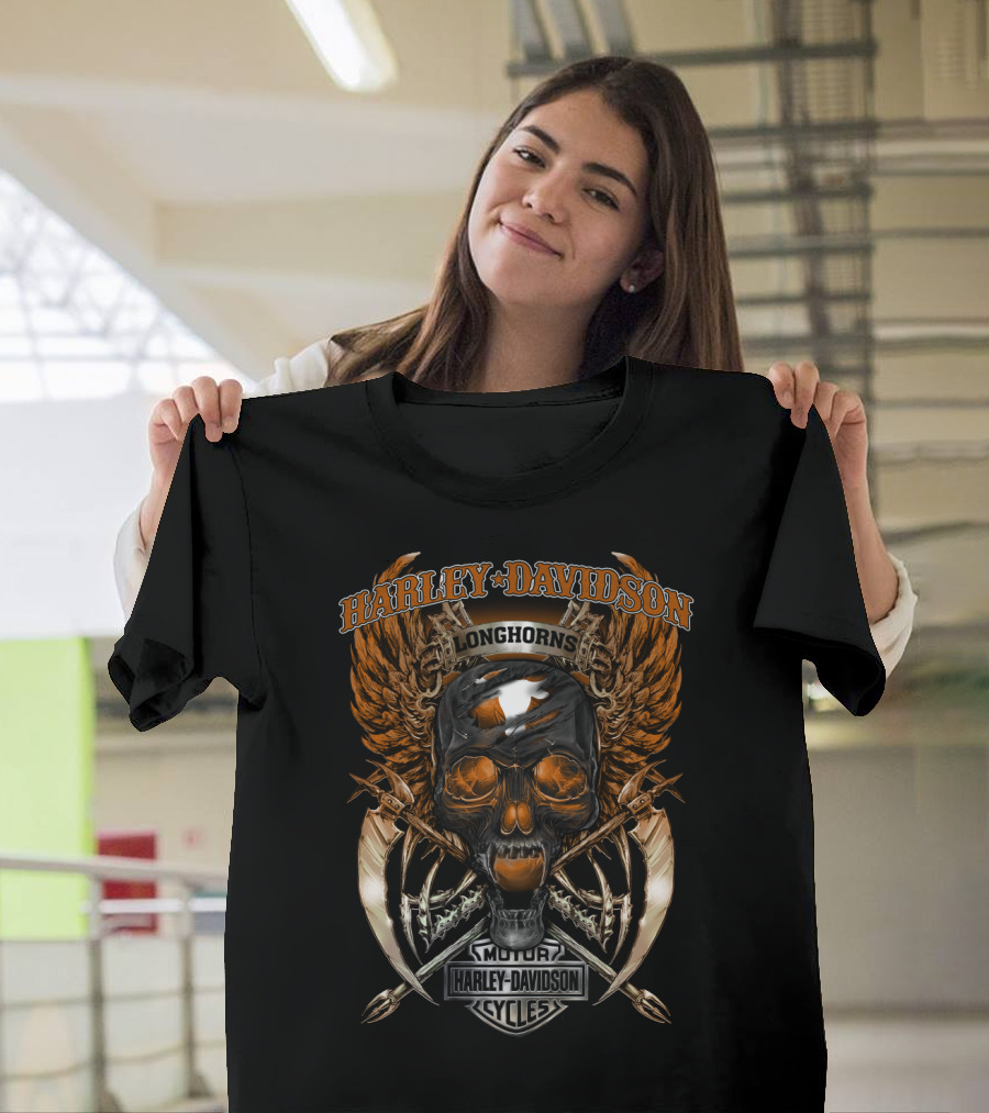 Harley Davidson Longhorns Motor Cycles T-Shirt