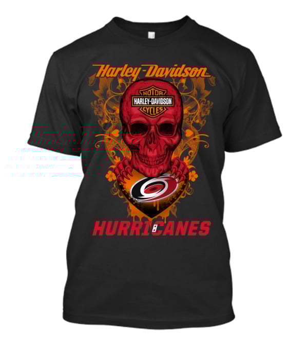Harley Davidson Motor Cycles Hurricanes Nhl Carolina T-Shirt