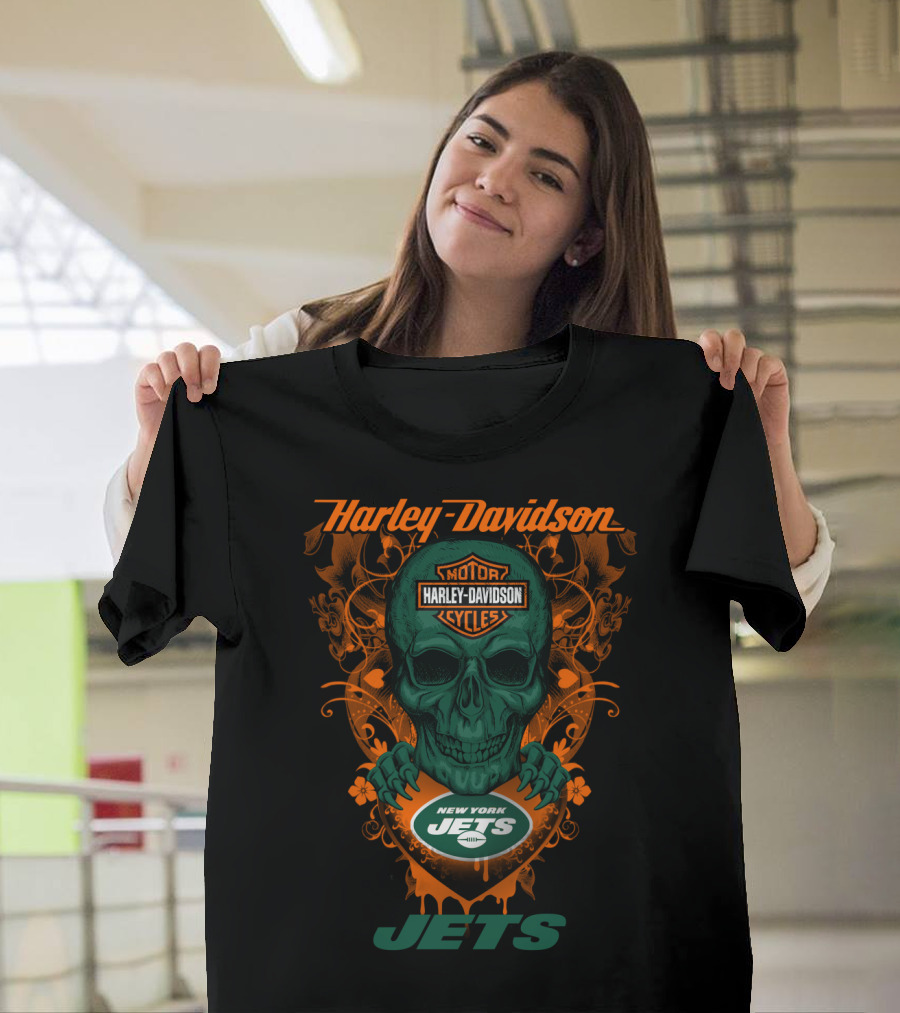 Harley Davidson Motor Cycles New York Jets Jets T-Shirt