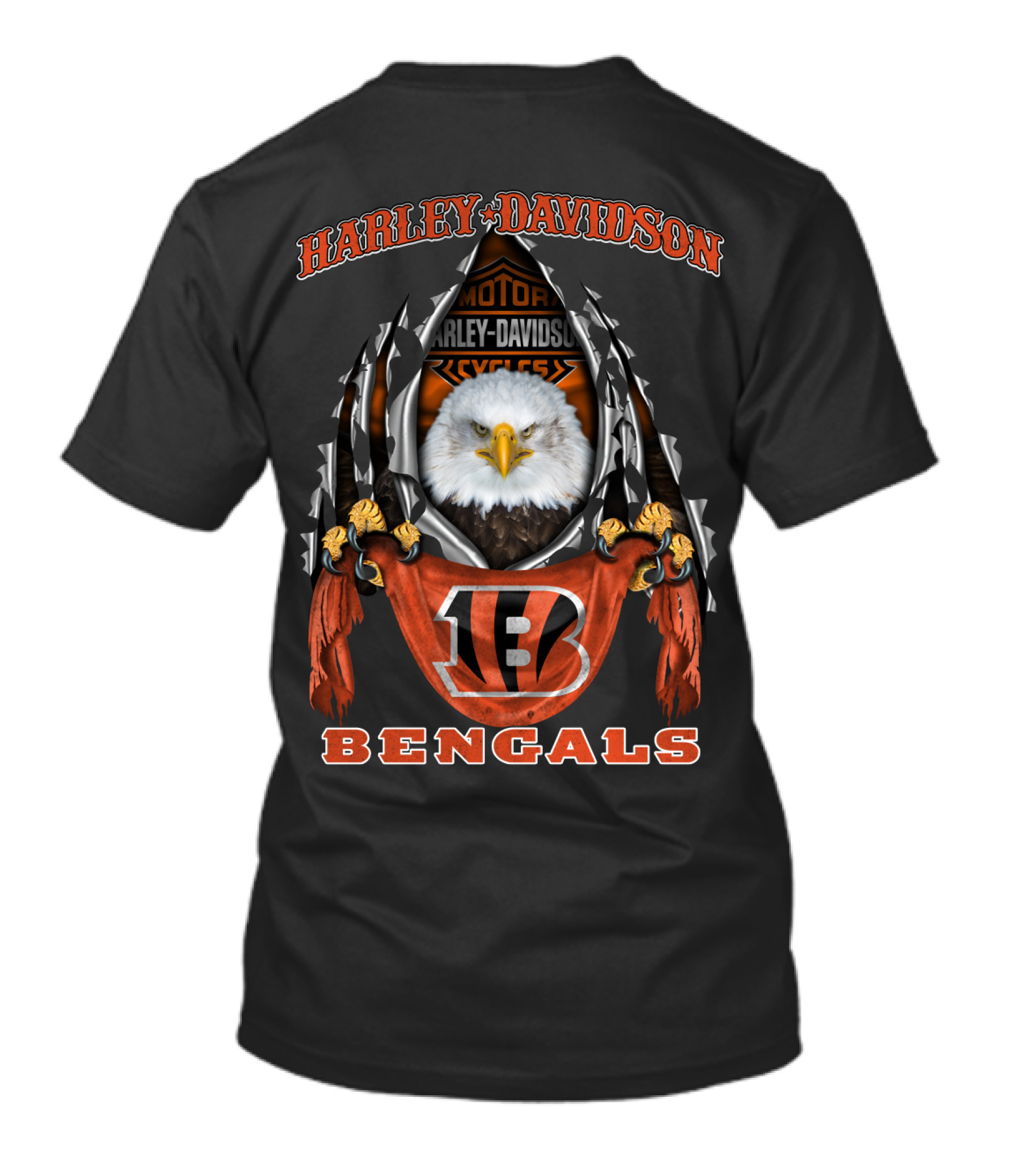 Harley Davidson Motor Cycles Eagle Bengals T-Shirt