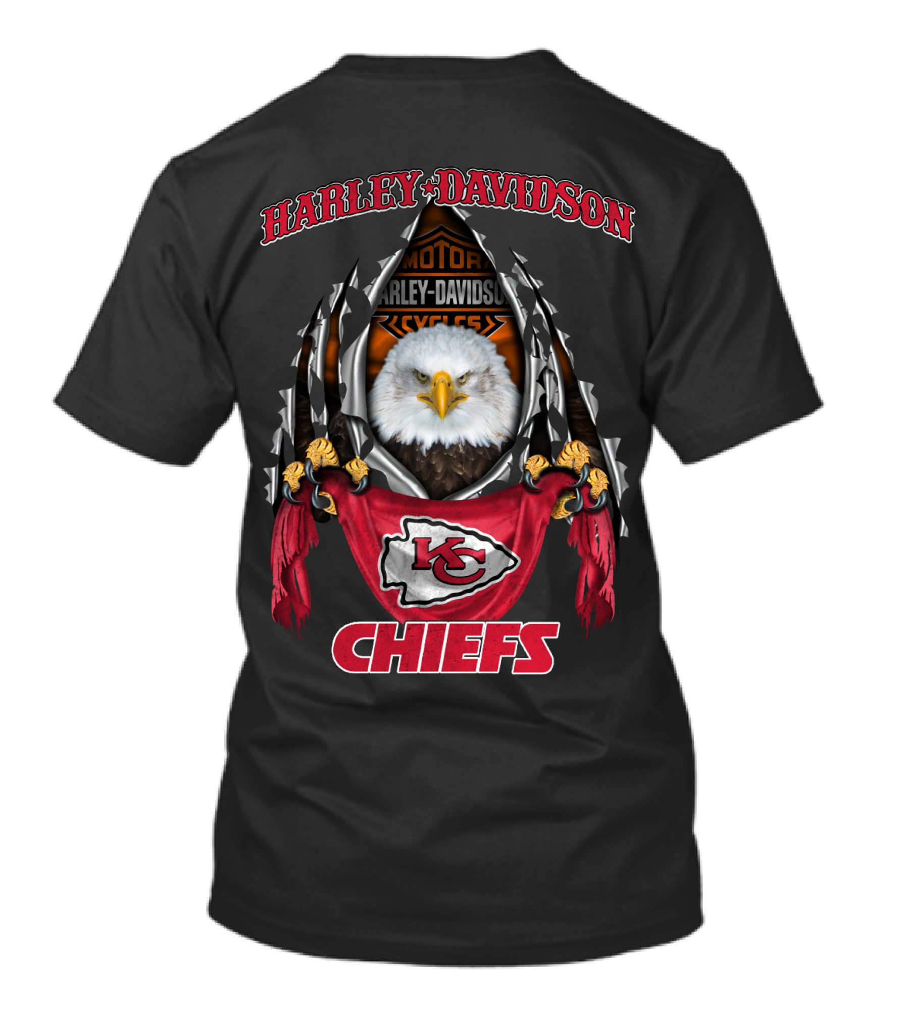 Harley Davidson Kansas City Chiefs Eagle Motorcycles Nfl T-Shirt