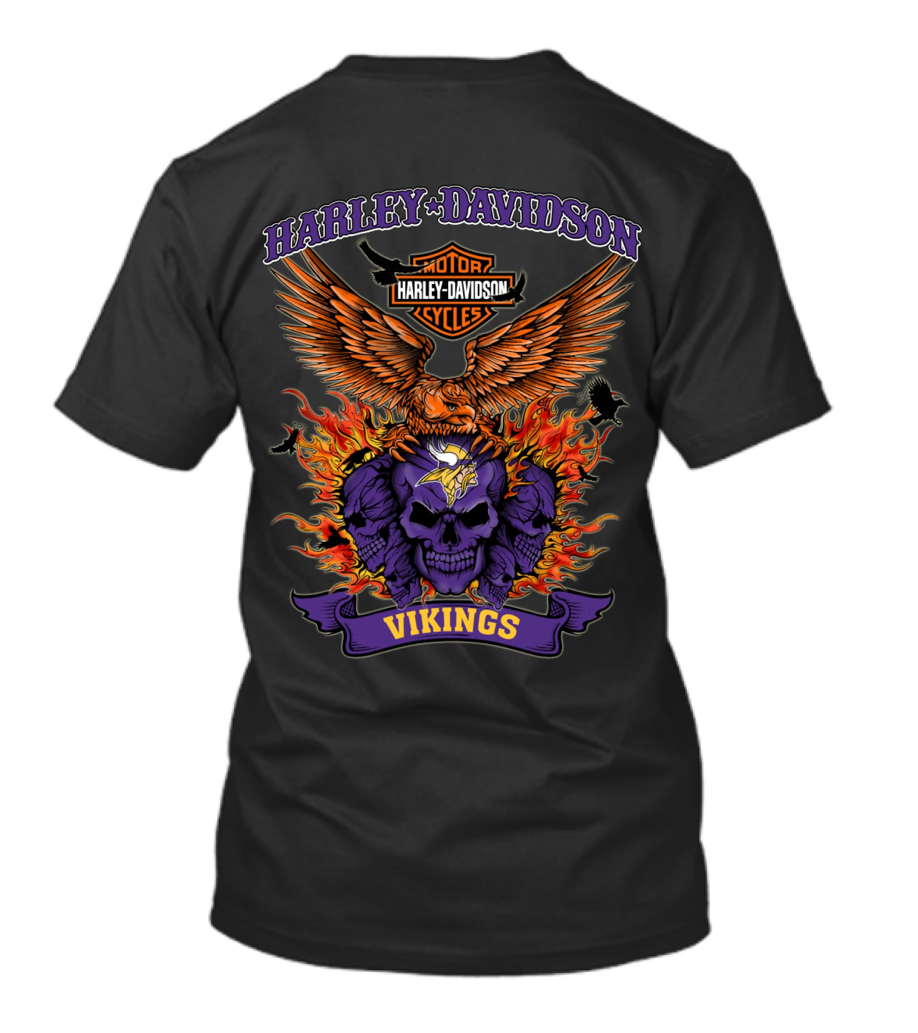 Harley Davidson Motor Cycles Vikings 0304 Nfl Minnesota Vikings T-Shirt