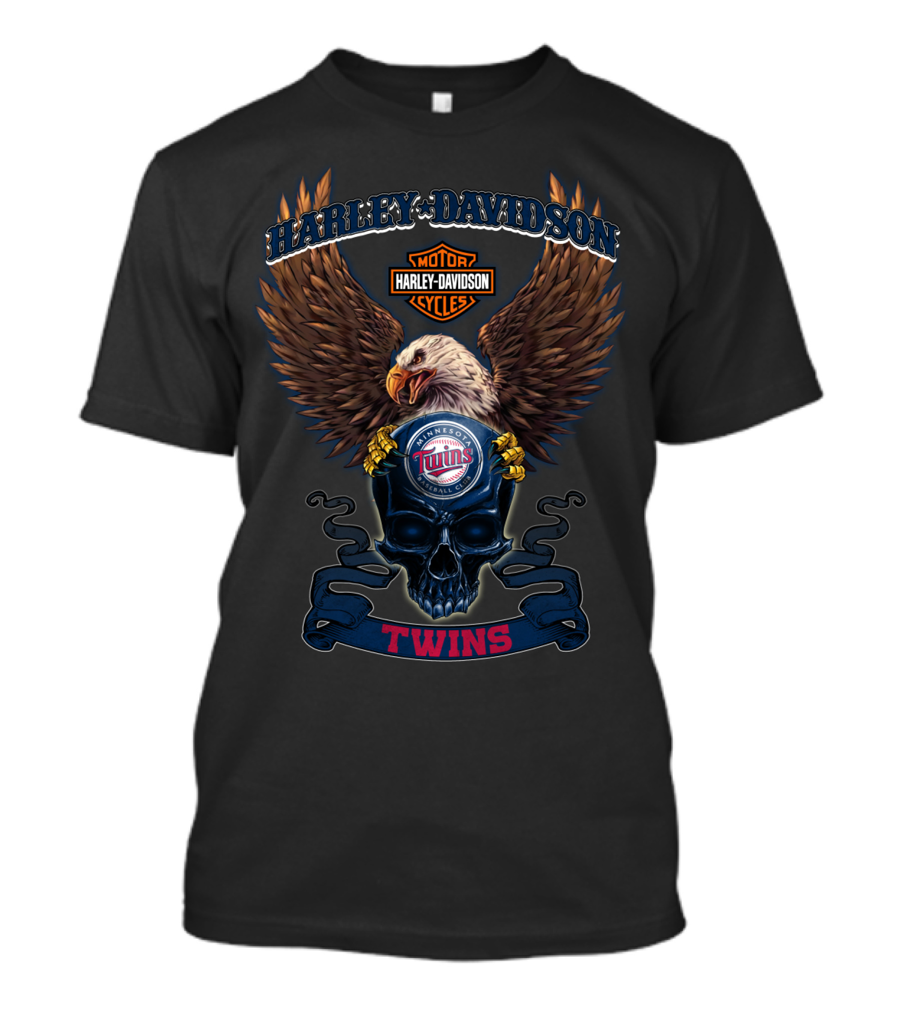 Harley Davidson Minnesota Twins Motorcycles Eagle Motor Cycles Twins T-Shirt
