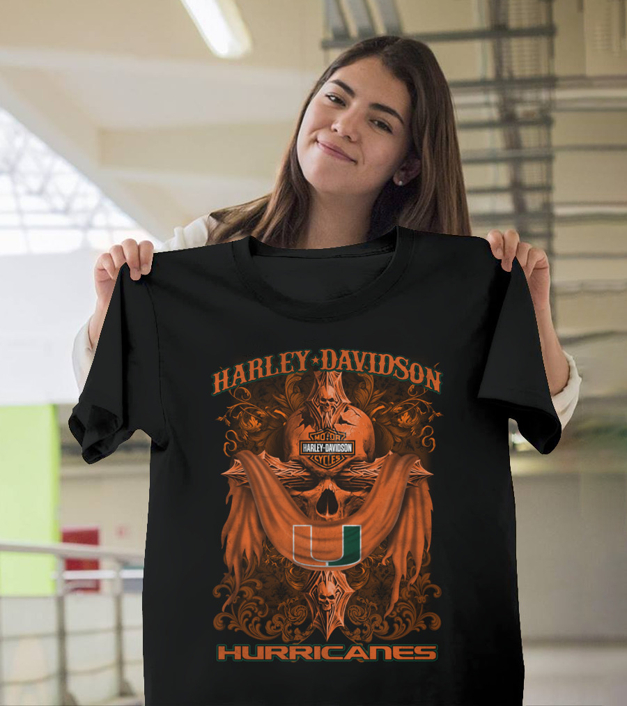 Harley Davidson Miami Hurricanes Ncaa Motorcycles U T-Shirt
