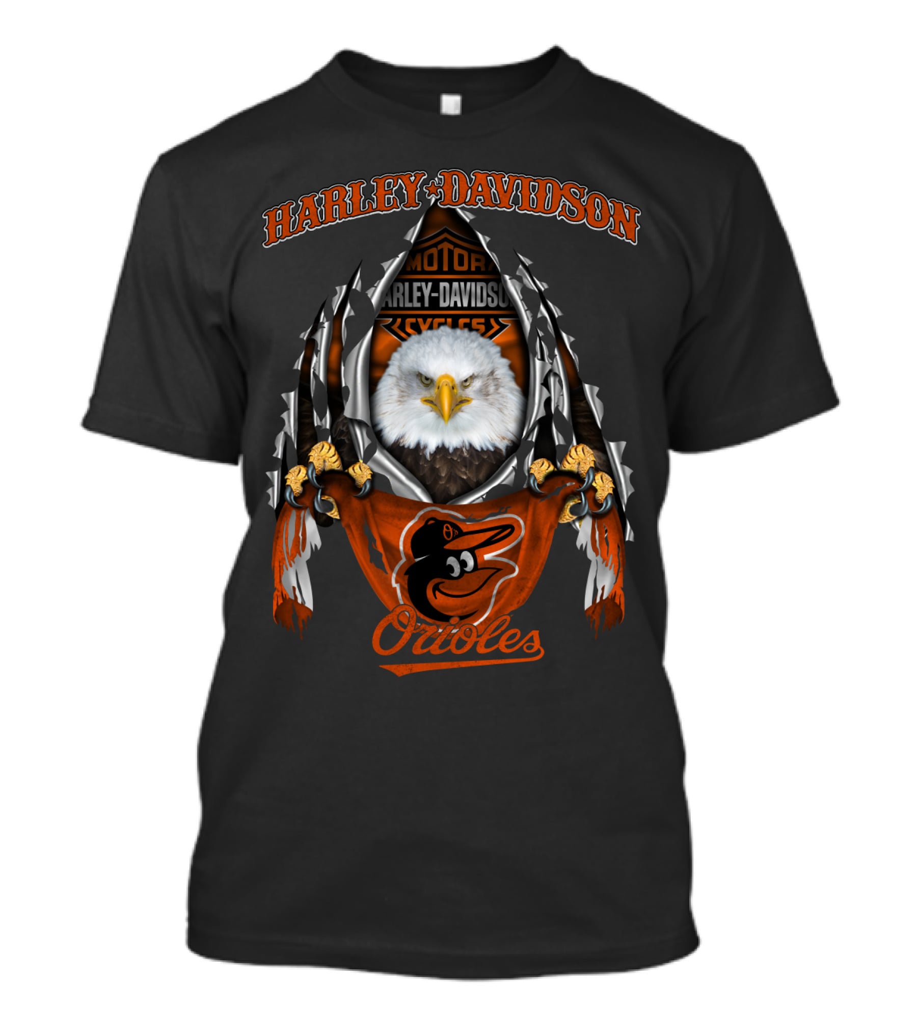 Harley Davidson Motorcycles Baltimore Orioles Eagle T-Shirt