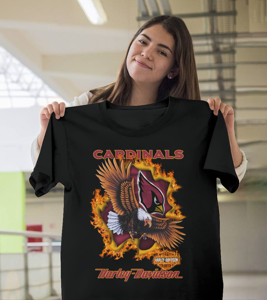 Cardinals Harley Davidson Nfl 84 Arizona Eagles Fire T-Shirt
