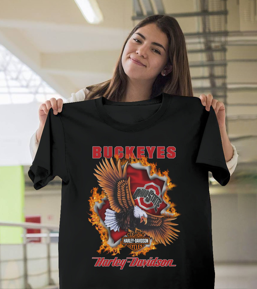 Buckeyes Ohio State Harley Davidson Cycles T-Shirt