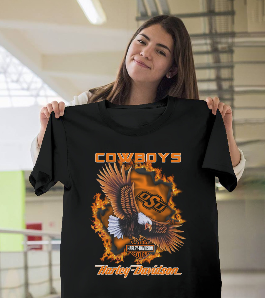 Cowboys Osu Harley Davidson Cycles Ncaa Oklahoma State T-Shirt
