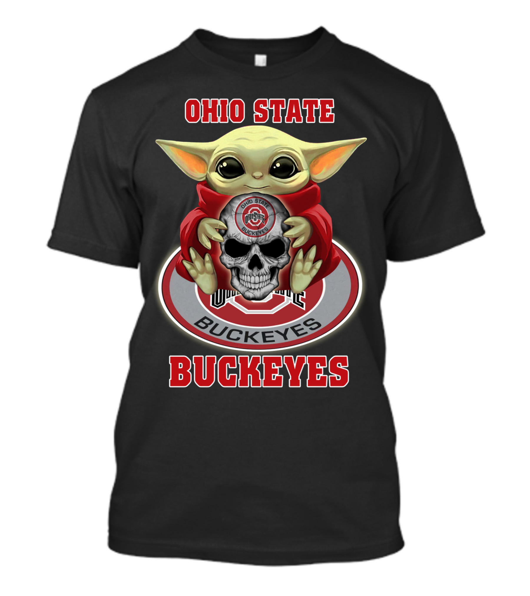 Ohio State Buckeyes Yoda Holding Skull T-Shirt