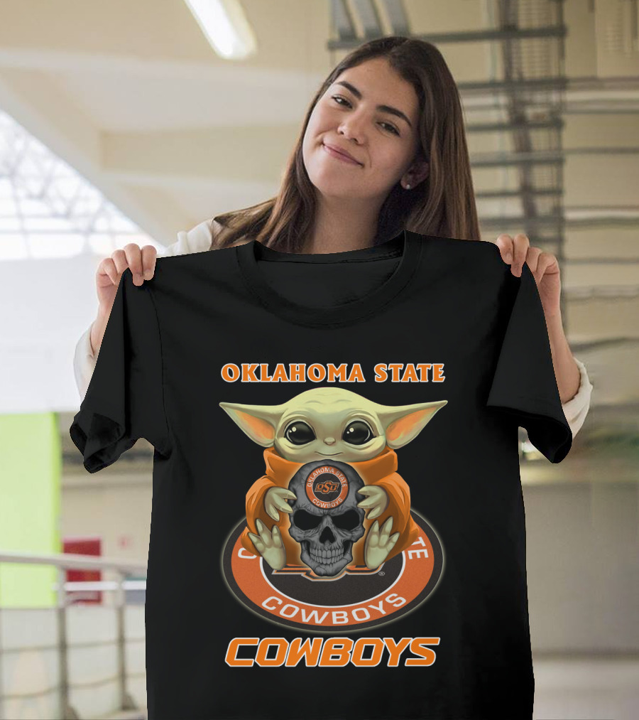 Oklahoma State Cowboys Baby Alien Holding Osu Skull T-Shirt