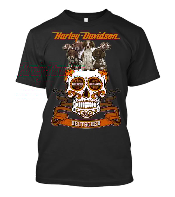 Harley Davidson Deutscher Hl Dog German Shorthaired Pointer T-Shirt