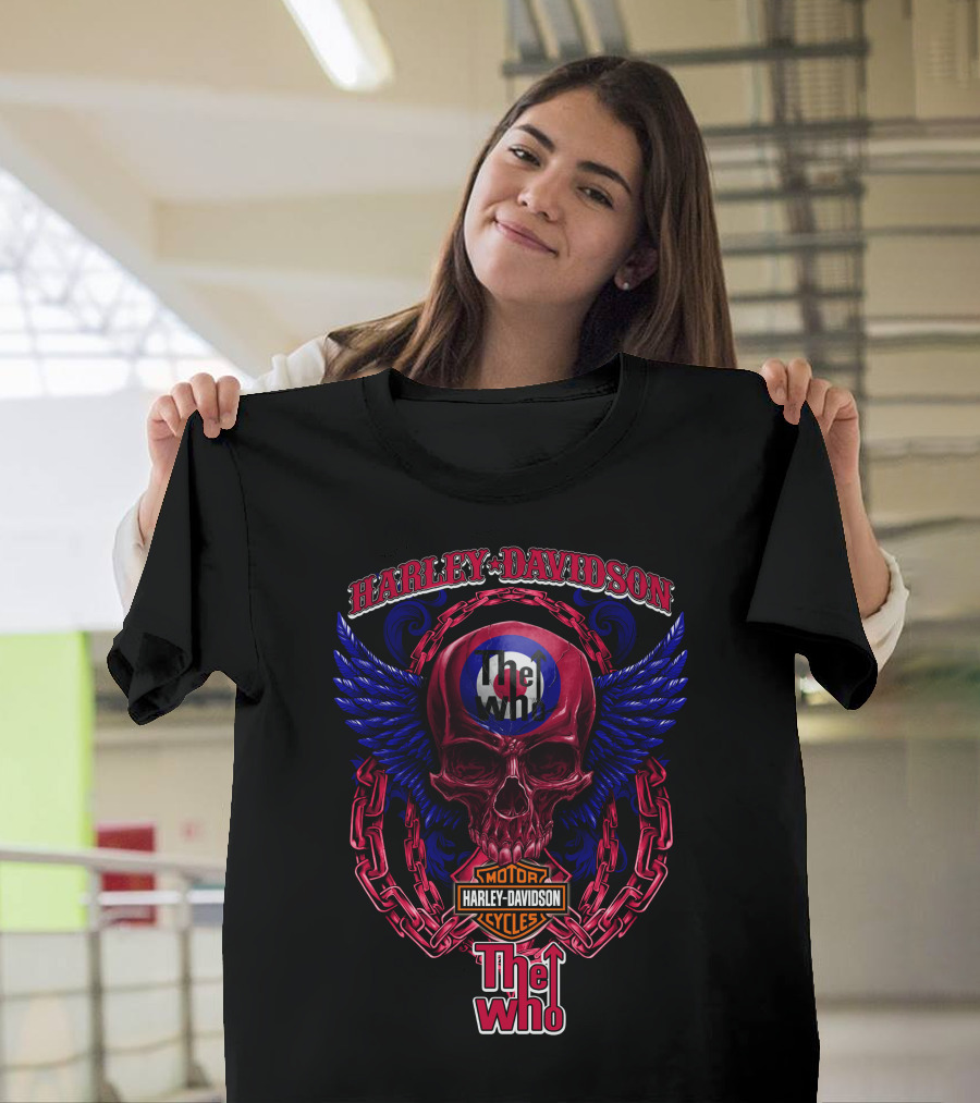 Harley Davidson The Who Skull Wings Chains T-Shirt