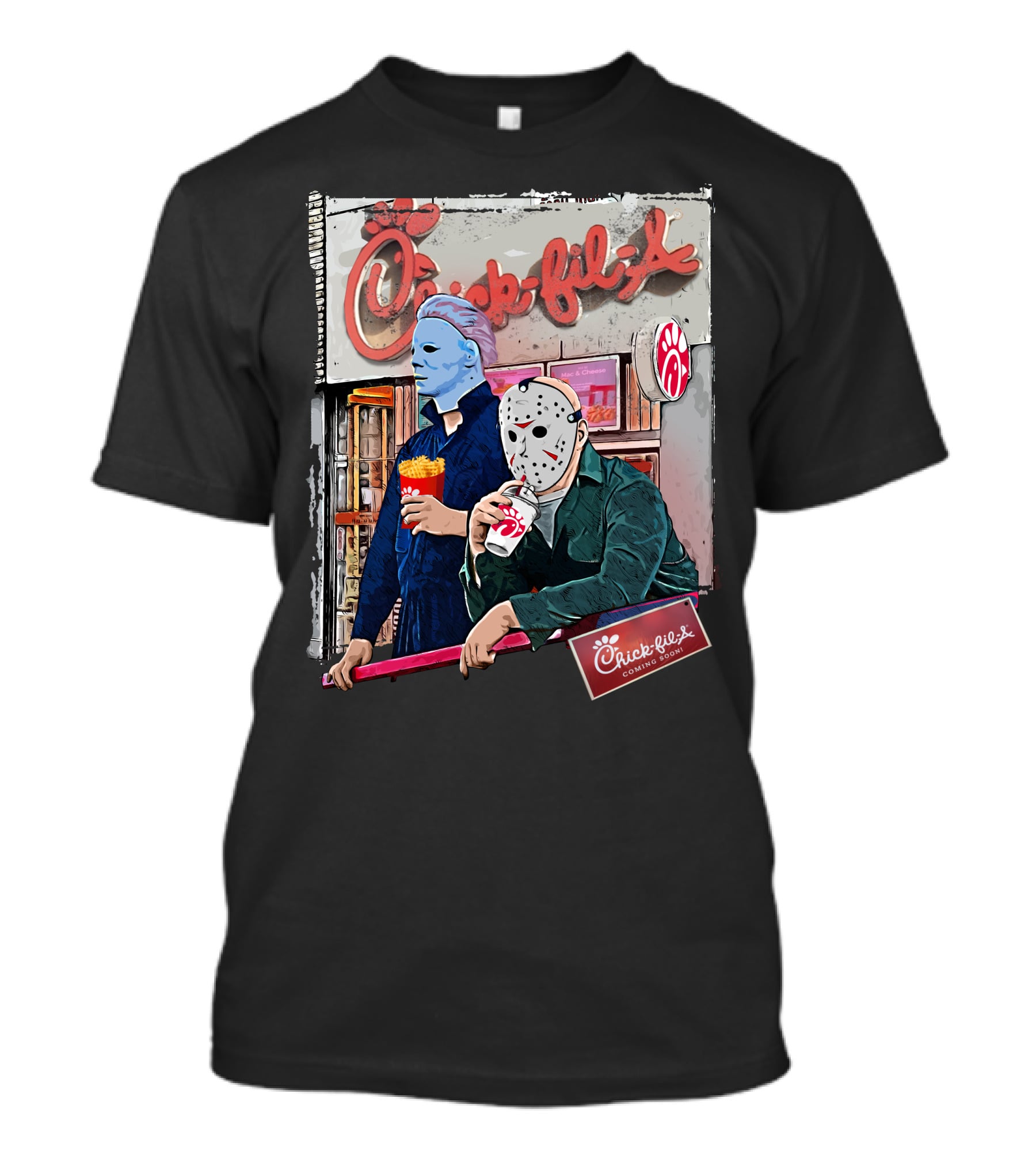 Chick-fil-A Halloween Horror Icons Eating T-Shirt