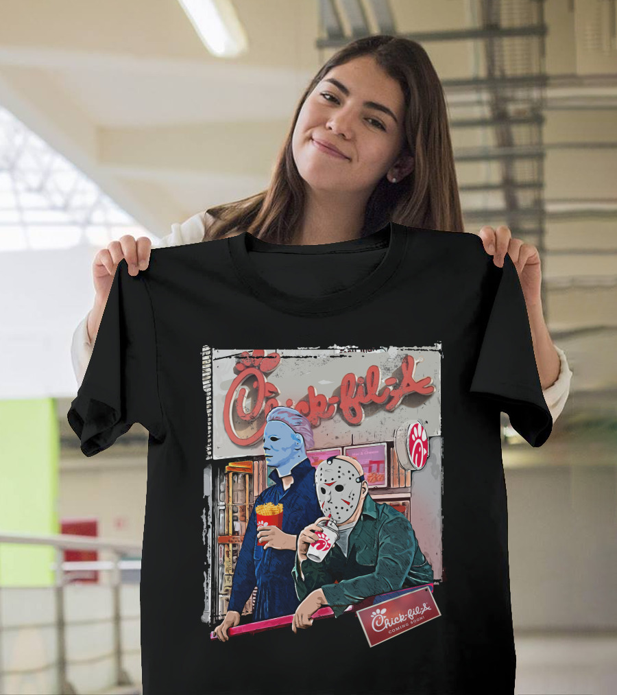 Chick-fil-A Halloween Horror Icons Eating T-Shirt
