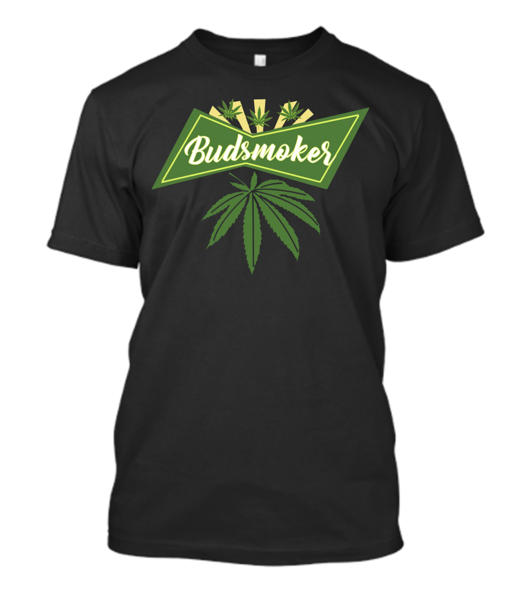Budsmoker Cannabuds Green Leaf Banner T-Shirt