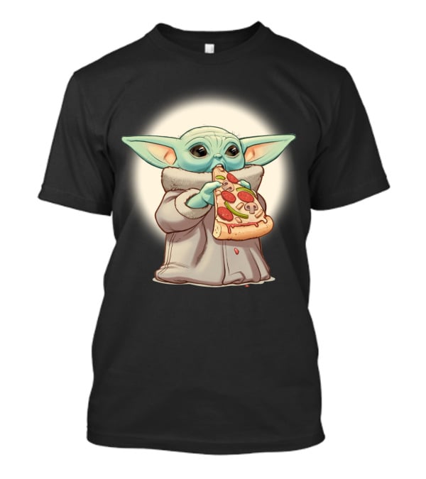 Yoda Eating Pizza Slice Adorable T-Shirt