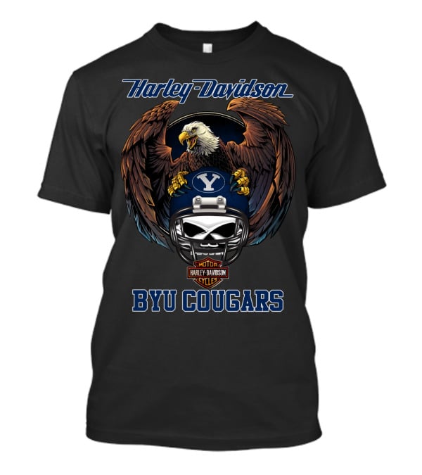Harley Davidson Byu Cougars Ncaa Eagle Football Helmet T-Shirt