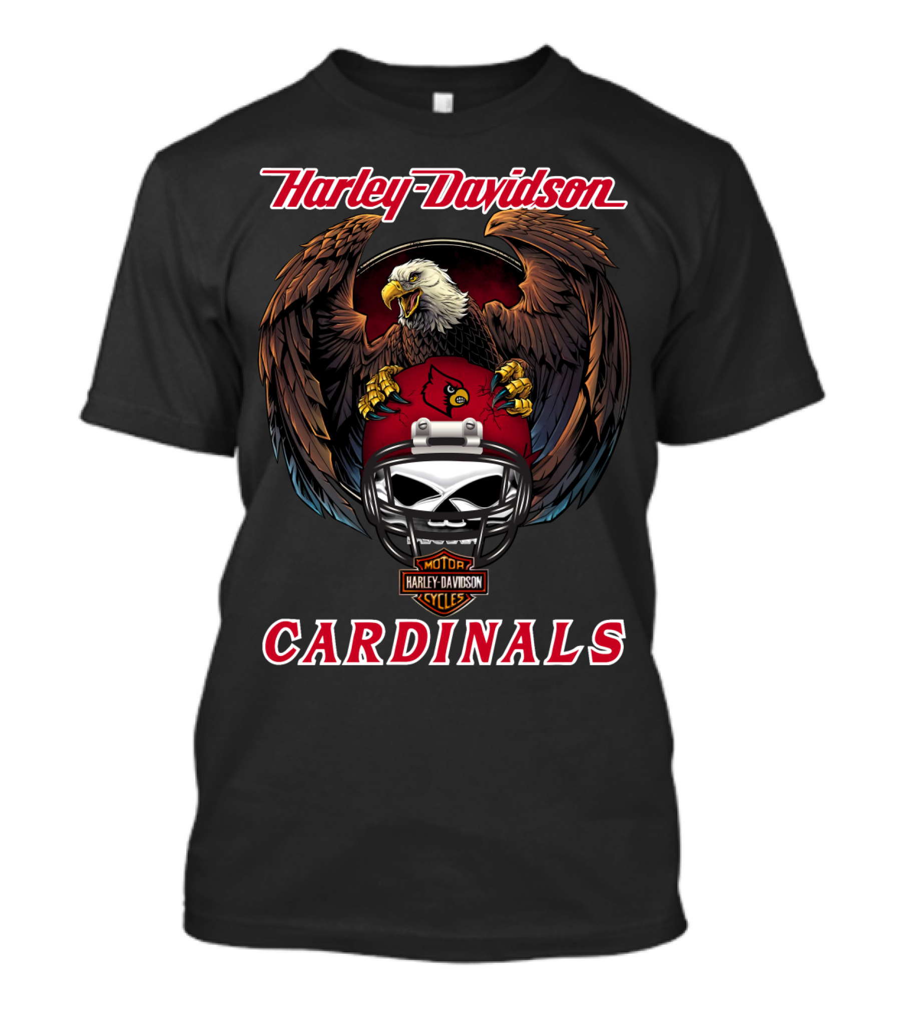 Harley Davidson Motorcycles Cardinals Eagle Ncaa T-Shirt