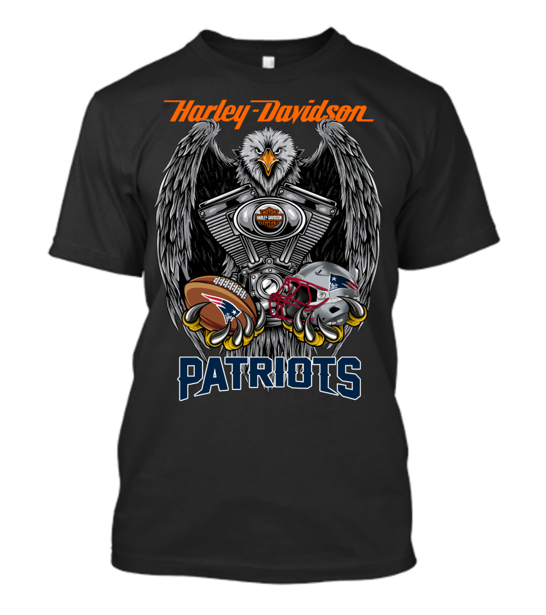 Harley Davidson Patriots Eagle Engine Football Helmet T-Shirt