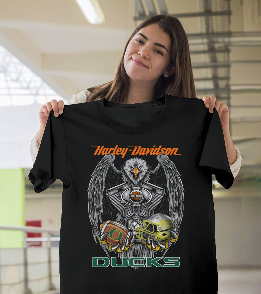 Harley Davidson Ducks Oregon Football Ncaa T-Shirt
