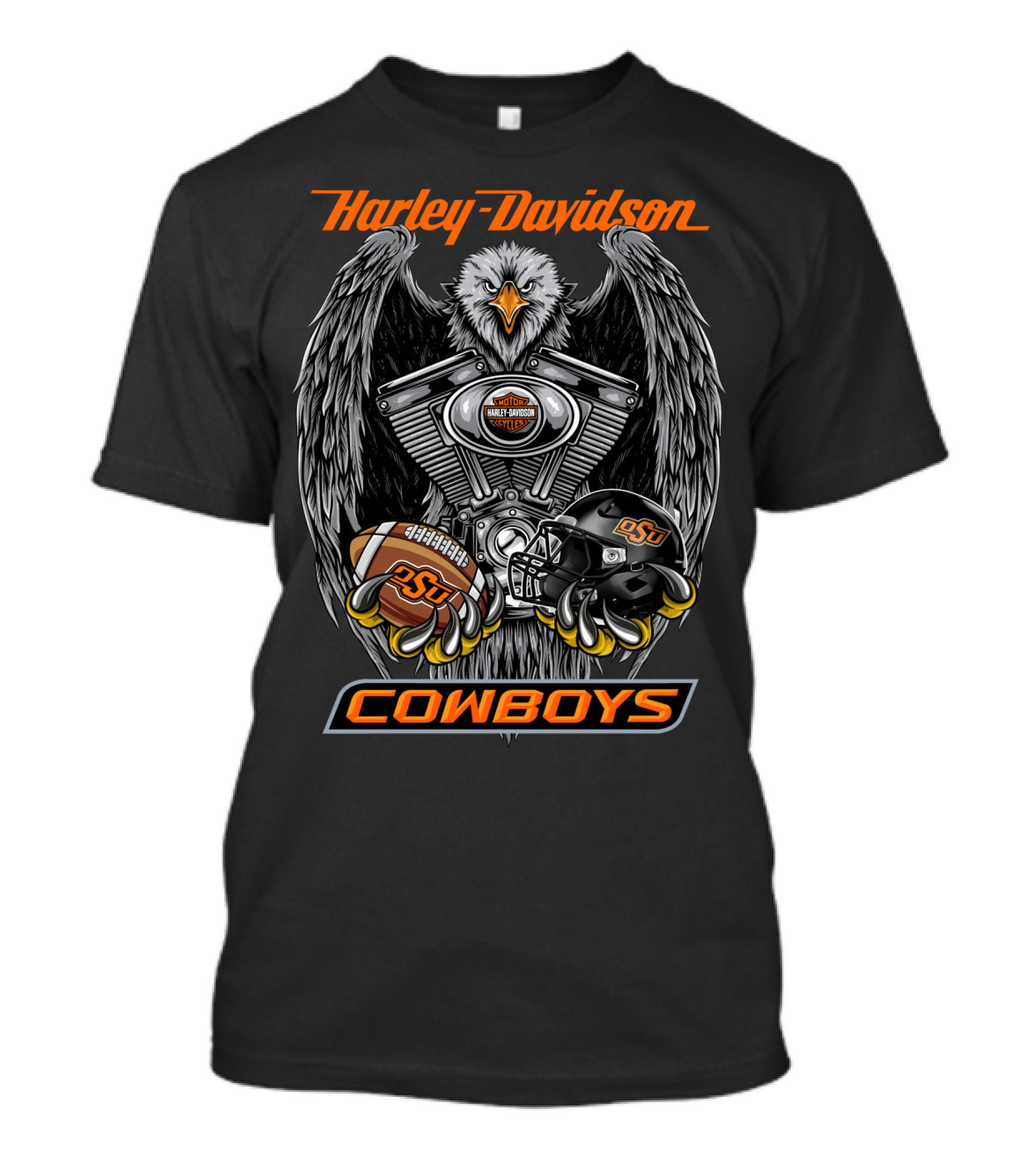 Harley Davidson Cowboys Osu Football Ncaa Osc T-Shirt