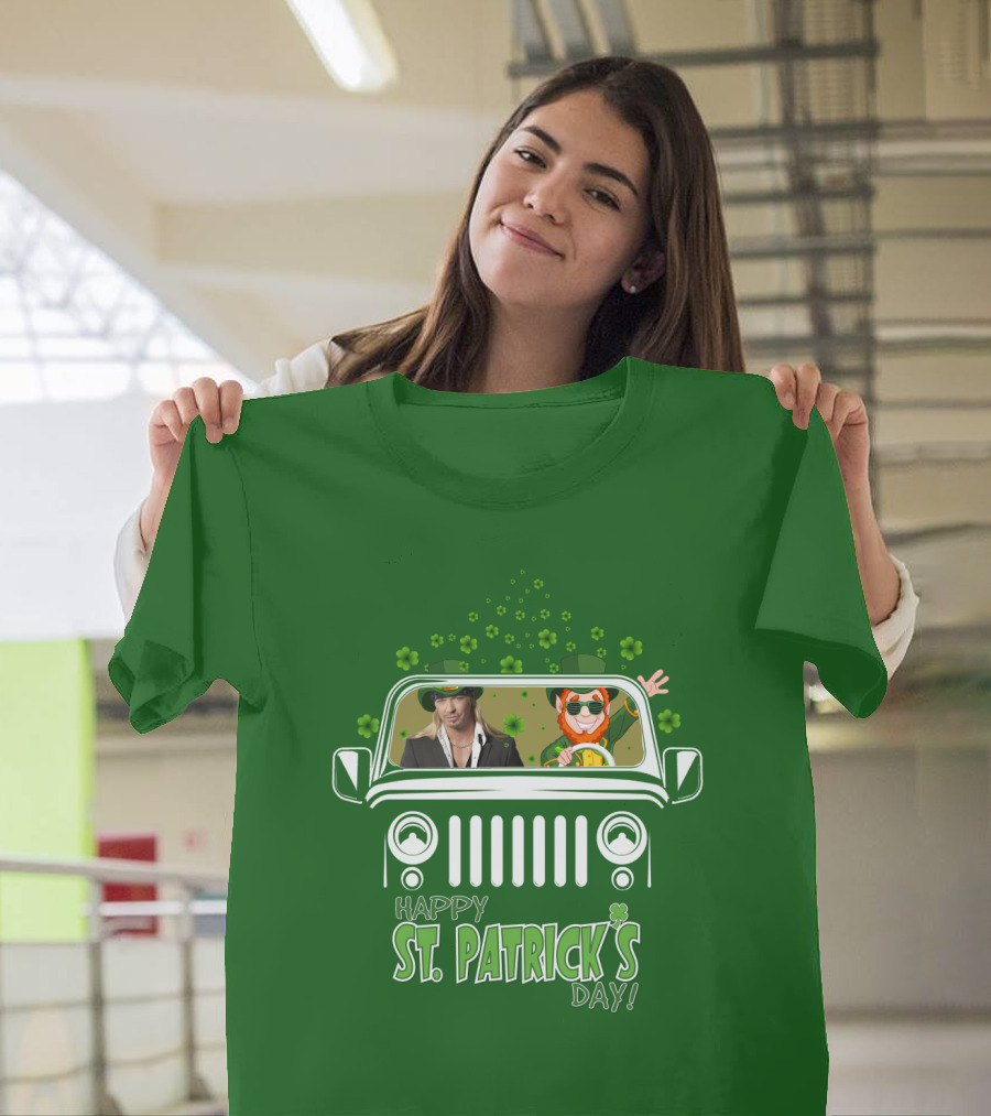 Bret Michaels St. Patrick's Day Jeep With Leprechaun And Shamrocks T-Shirt