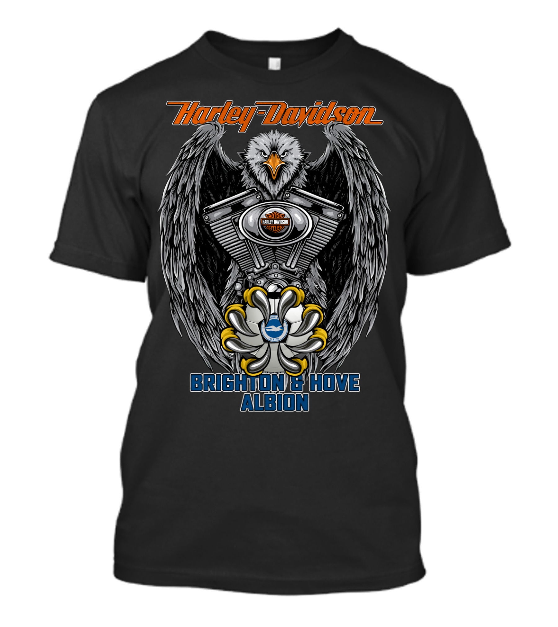 Harley Davidson Eagle Engine Brighton & Hove Albion T-Shirt