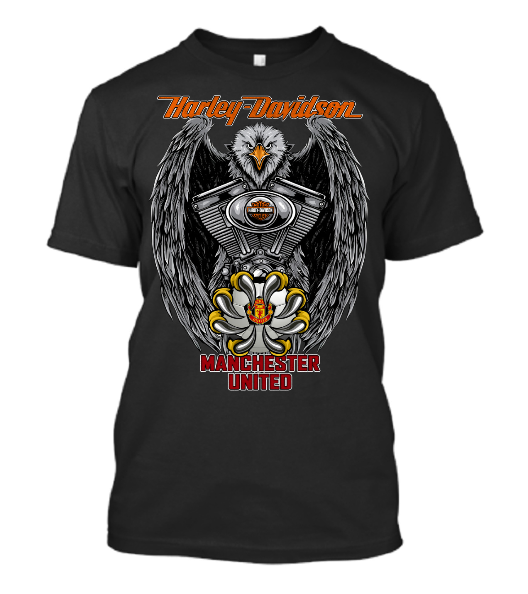 Harley Davidson Manchester United Eagle Engine T-Shirt
