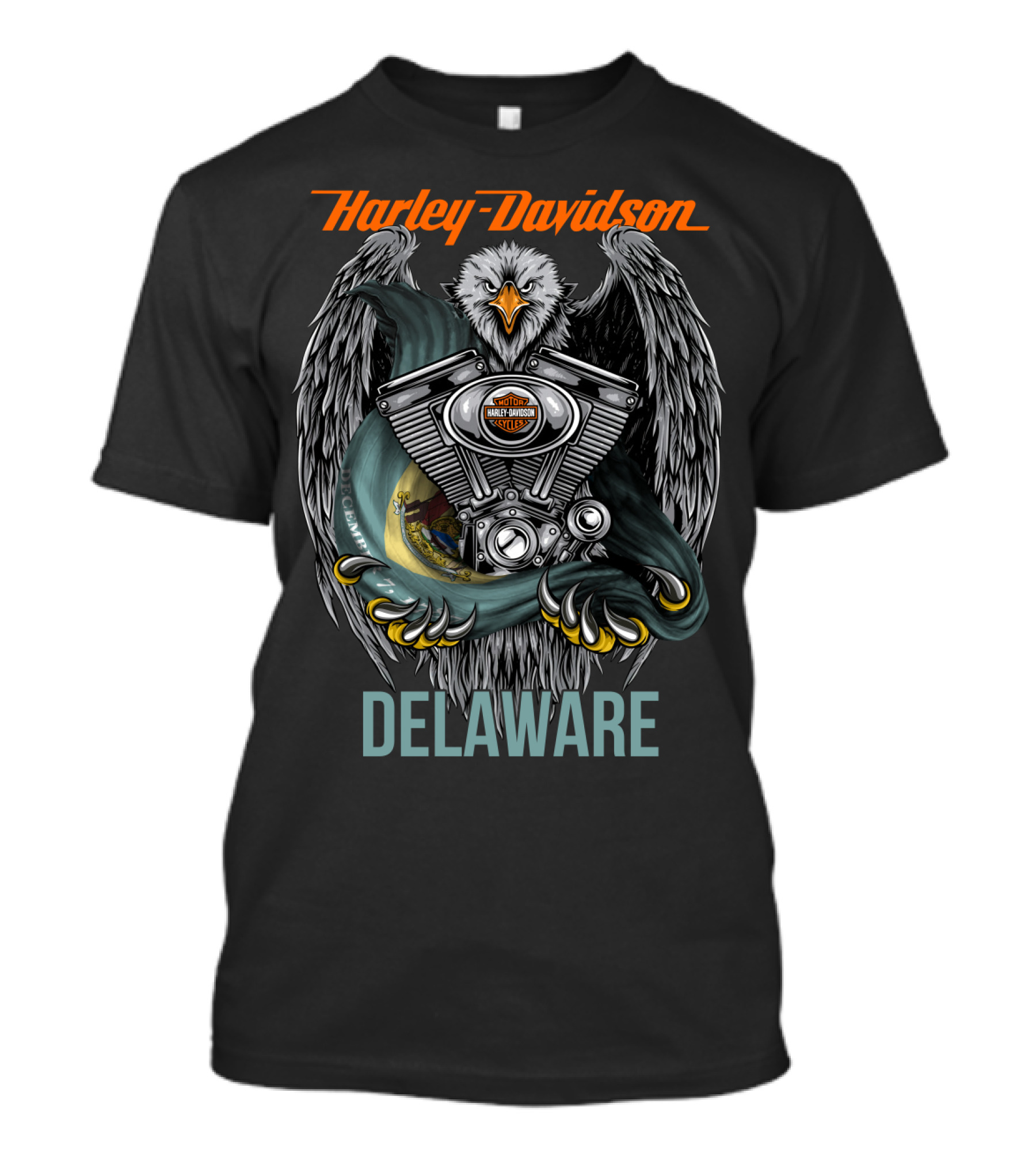 Harley Davidson Delaware Eagle Engine T-Shirt