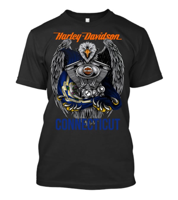 Harley Davidson Eagle Emblem Connecticut T-Shirt
