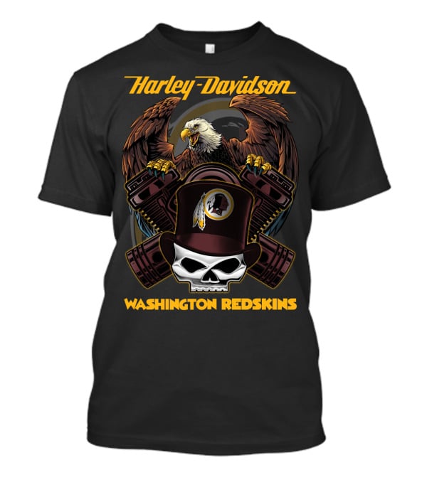 Harley Davidson Washington Redskins Eagle Skull T-Shirt