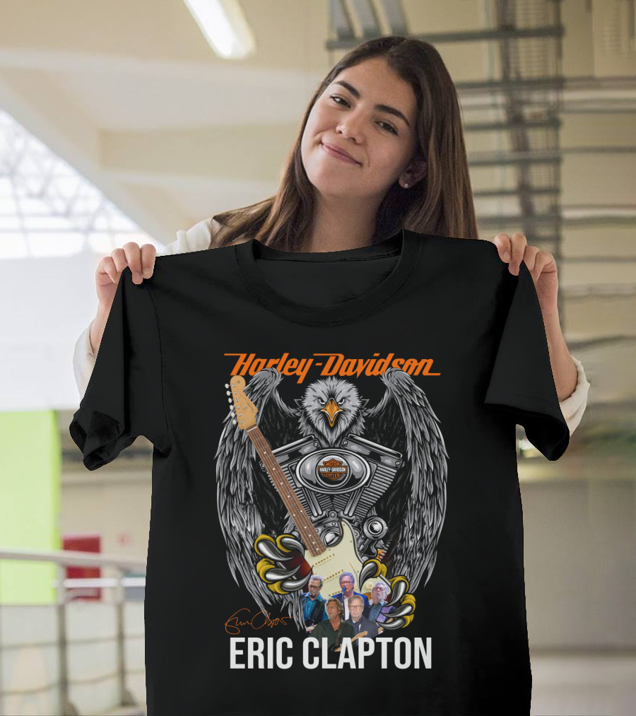 Harley Davidson Eagle With Guitar Eric Clapton T-Shirt