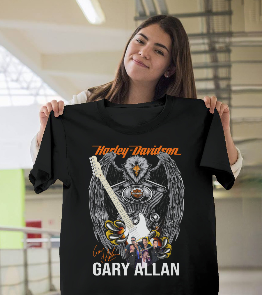 Harley Davidson 1903 Eagle Engine Guitar Gary Allan T-Shirt